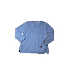 Lulu B Colorful Comfy Clothing Women's Blue Sweater Size‎ M Pocket Detail